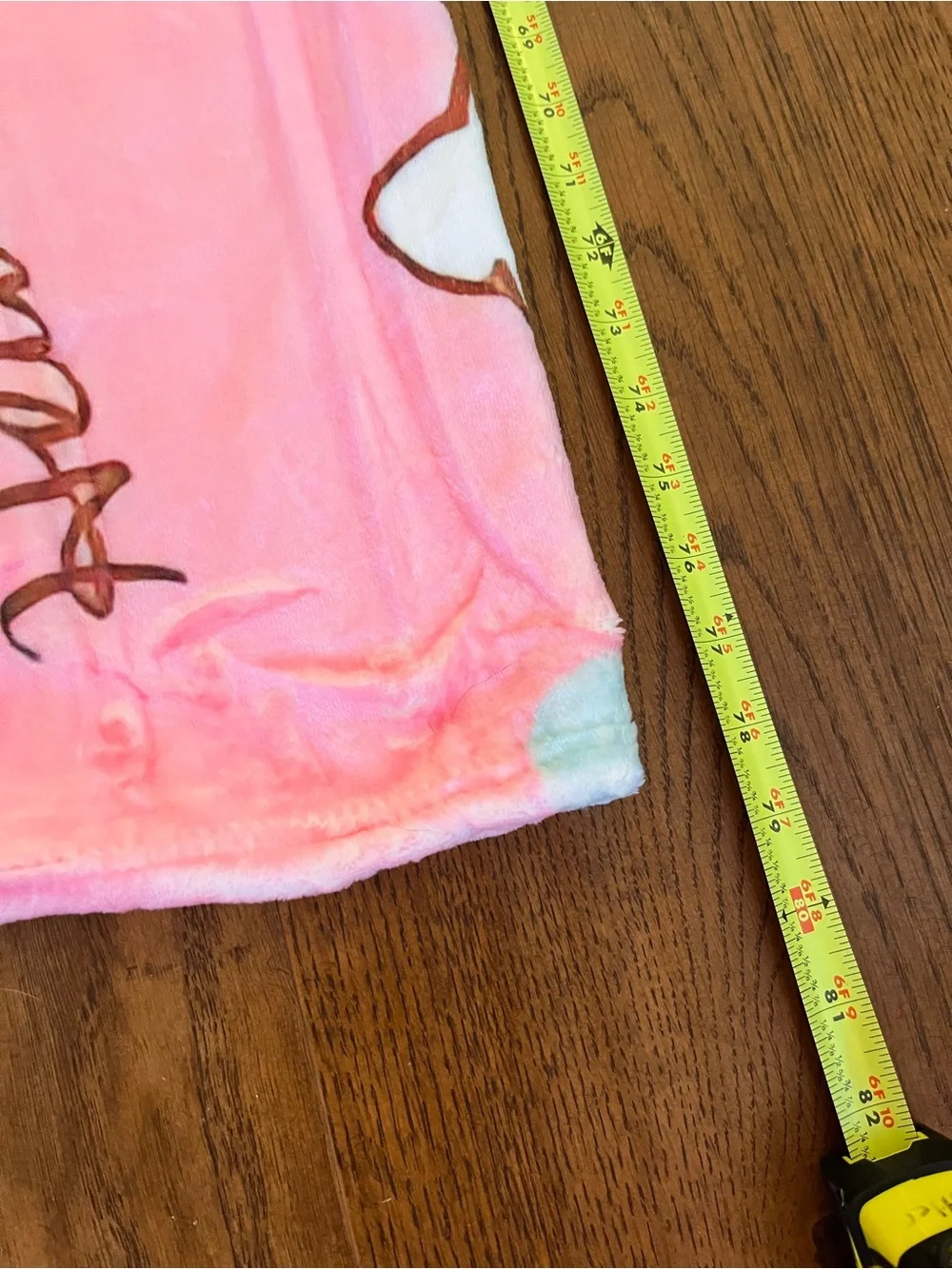 Hello Kitty Pink Plush Blanket with Colorful Bows